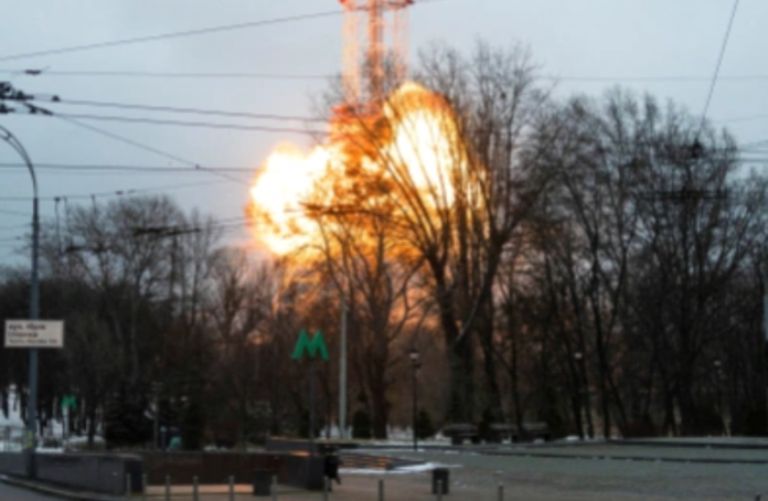 Five killed after Russian forces blast main television tower in Ukraine